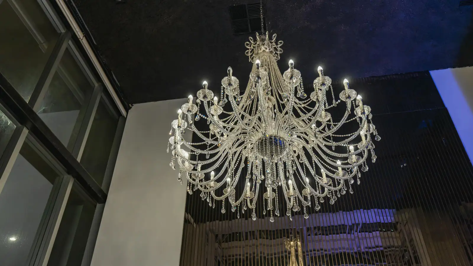 Grand sparkling crystal chandelier