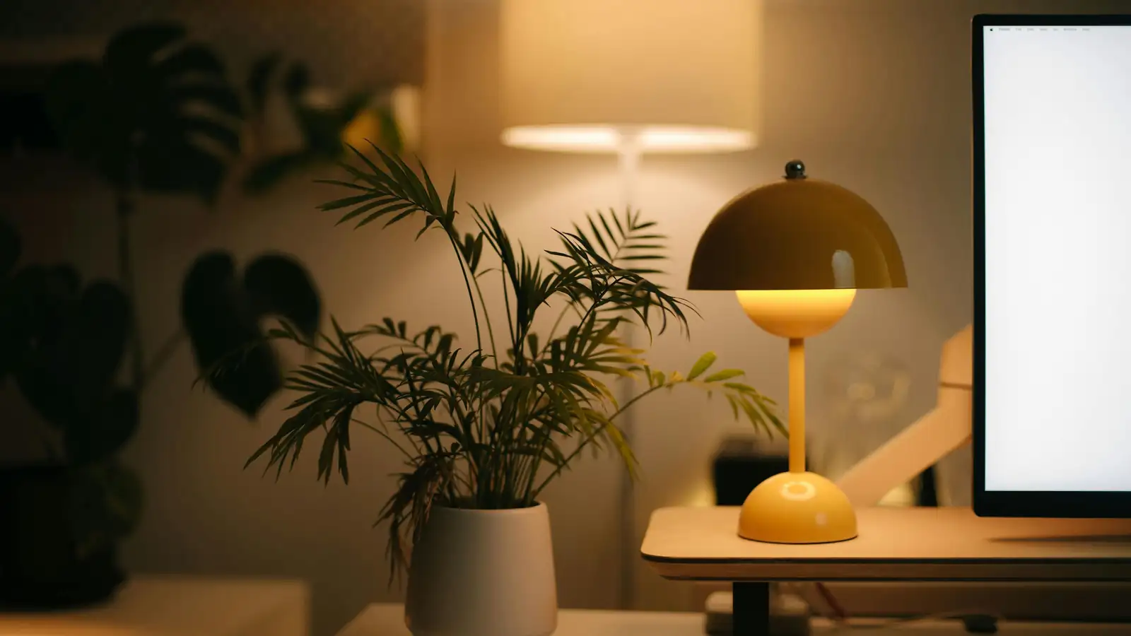 Modern desk lamp on an office table
